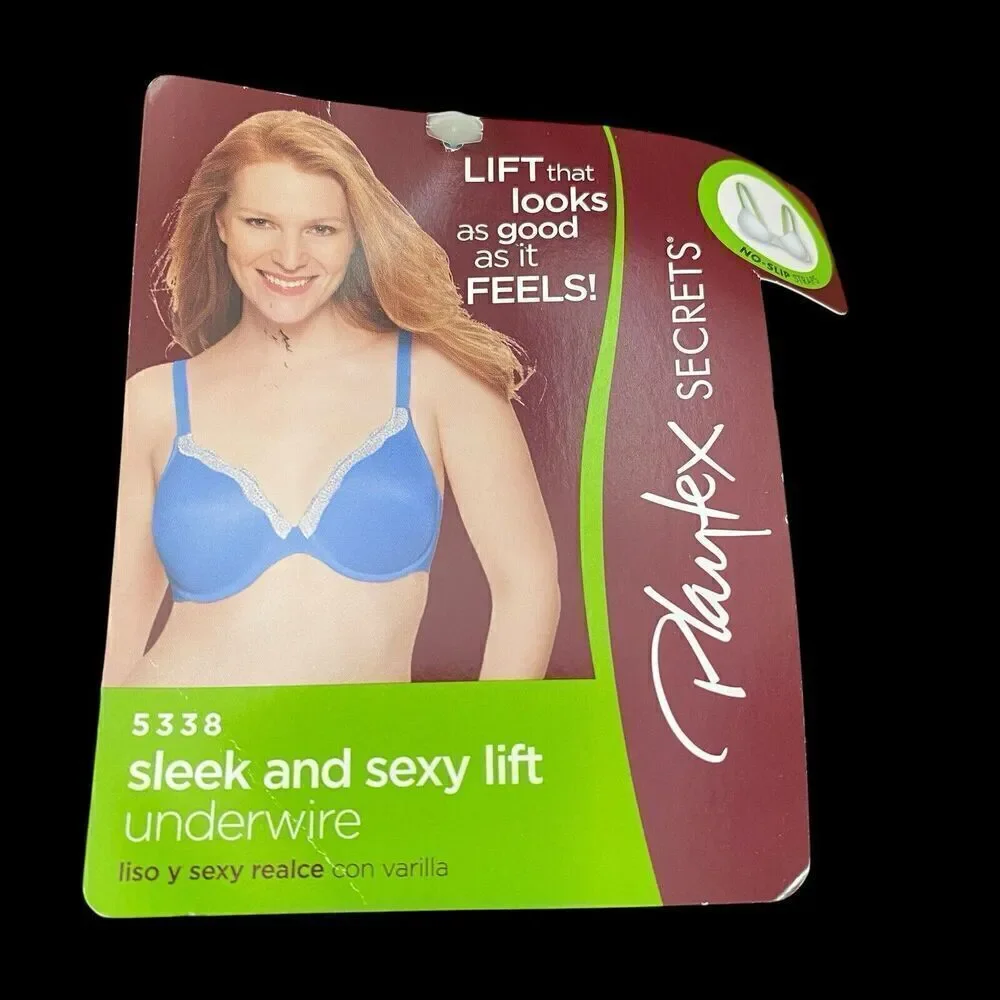 Playtex Bra Women's 40C Sleek & Sexy Lift Underwire Padded Convertible Black NEW